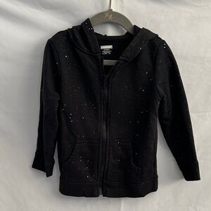 Kids Black Zipper Speckled Hoodie